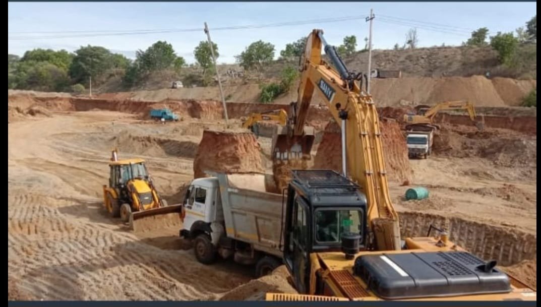 JCB excavator at demolition site in Hyderabad