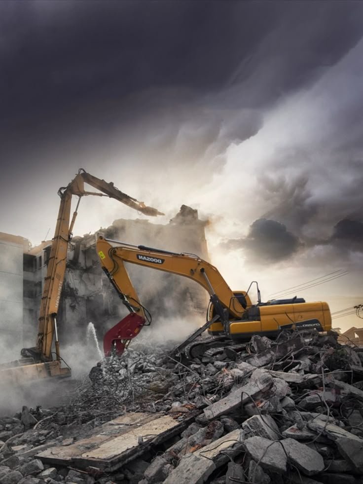 Excavation machinery at work in Vijayawada