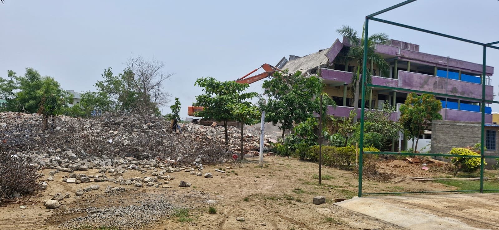 JCB excavation at Hyderabad construction site