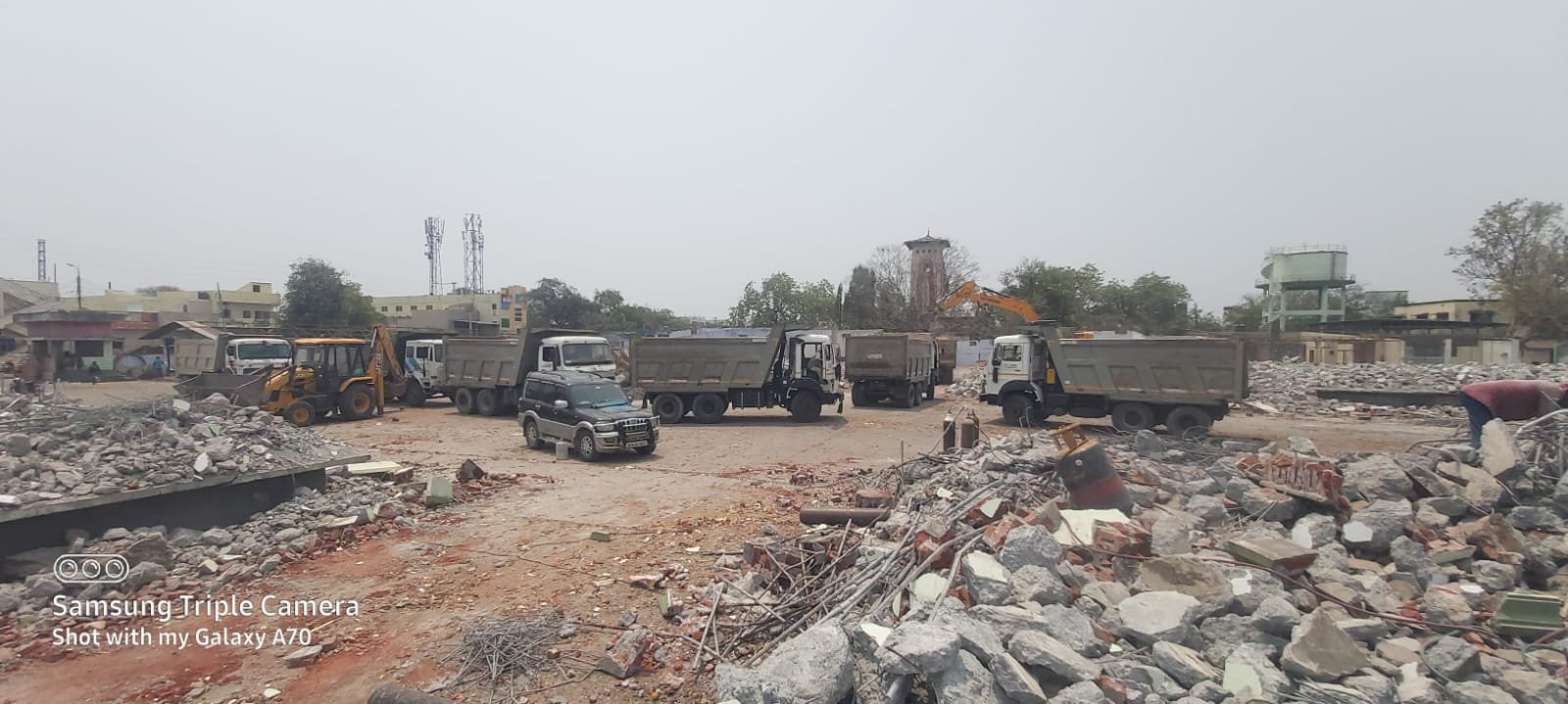 JCB excavation at Vijayawada construction site